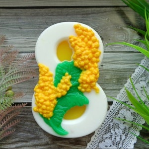 Eight with Mimosa-DIY Mold-Candy Mold-Chocolate Mold-Soap Mold-Bath Bomb Mold-Craft Mold-Plastic Mold