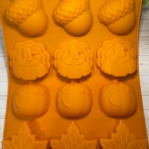 Acorn Turkey Pumpkin & Leaf Silicone Cake Mold-Thanksgiving Mold-Candy Mold-Soap Mold-Craft Mold-