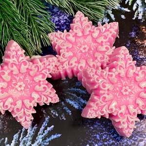 Snowflake Silicone Soap Mold-Christmas Mold-Winter Theme Fondant Cake Decoration Mold-DIY Handmade Chocolate Mold-Pastry Candy Silicone Mold