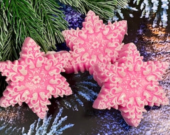 Snowflake Silicone Soap Mold-Christmas Mold-Winter Theme Fondant Cake Decoration Mold-DIY Handmade Chocolate Mold-Pastry Candy Silicone Mold