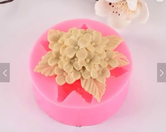 Hydrangea Flower Silicone Mold: Fondant, Chocolate, Soap