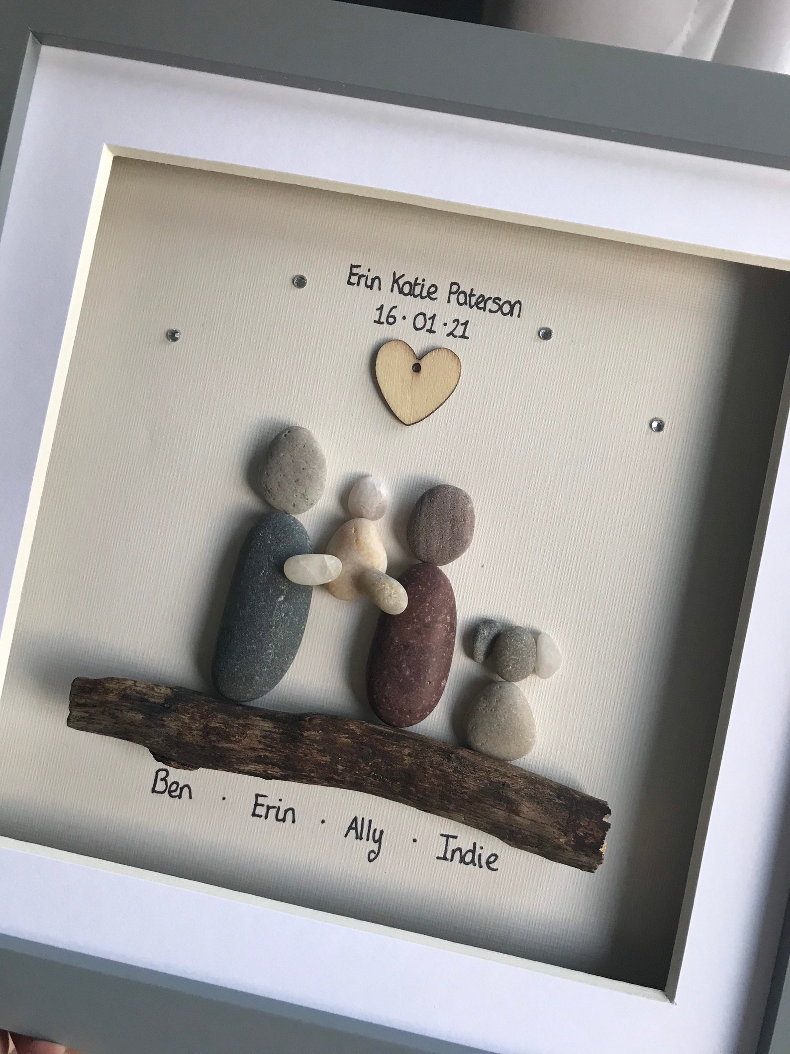 New Baby Pebble Art Pebble Art Family Personalised Baby Family Picture