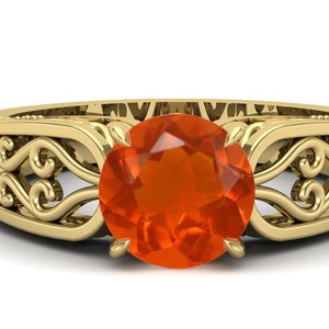 2.50cts Alexandrite Engagement Ring,Vintage Art Deco Moissanite Ring,14k Rose Gold Vermeil Unique Filigree Ring Gift For Anniversary.