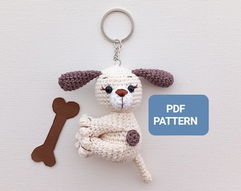 Crochet Dog Keychain Pattern: Amigurumi Puppy (PDF Download)