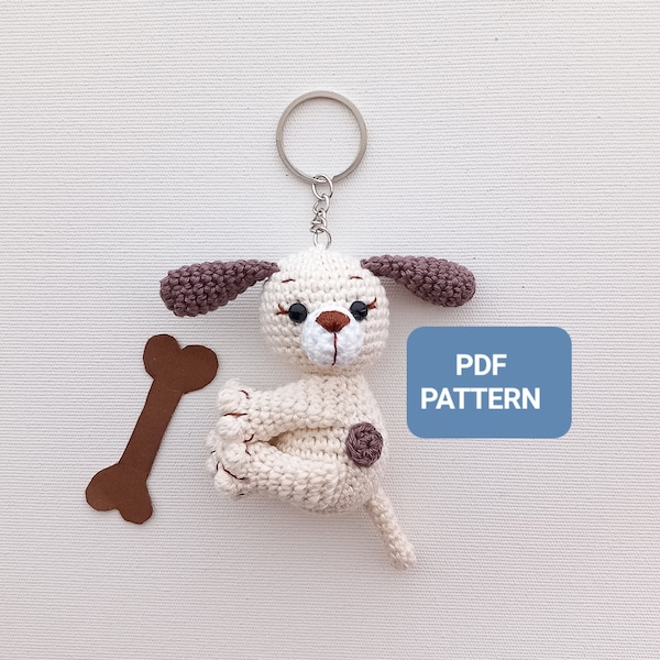 Crochet Pattern PDF / Crochet Dog Keychain Pattern  / Crochet Pattern Keychain / Amigurumi Dog Keychain Pattern / instant PDF Download