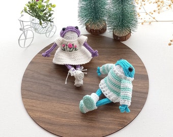 Crochet Froggie, Crochet Sweater Frog, Froggie's Sweater, Knitted Frog Toy, Birthday Gift For Her, Amigurumi Frog, Amigurumi Lilac Froggy