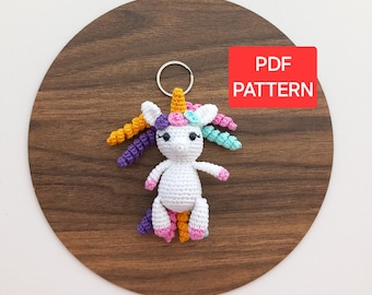 Crochet Unicorn Keychain Pattern: Amigurumi PDF (Digital Download)