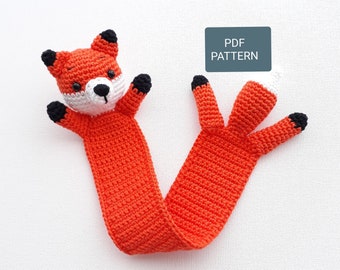 Patrón de marcapáginas de zorro a crochet: Proyecto fácil para principiantes (Descargar PDF)