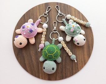 Crochet Turtle Keychain, Amigurumi Turtle Keychain, Turtle Personalized gift, Turtle Car Accessories, Turtle Bag Hanging, Car Mirror Hanging