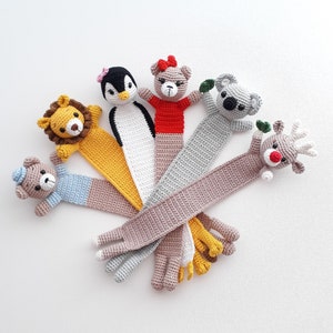 Crochet Lion Bookmark, Deer Bookmark, Koala Bookmark, Penguin Bookmark, Bear Bookmark, Elephant Bookmark, Personalized Gift, Lesezeichen