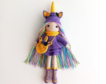 Crochet Unicorn Doll: Handmade Cotton Amigurumi Toy