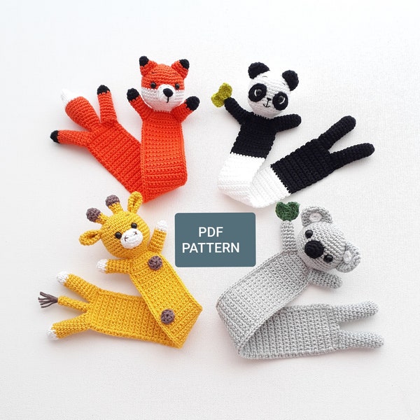 Crochet Pattern PDF / Fox Bookmark Pattern /Panda Bookmark Pattern / Giraffe Bookmark Pattern / Koala Bookmark Pattern /Instant PDF Download