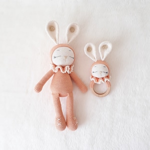 Crochet Rabbit Doll: Handmade Cotton Amigurumi Rattle