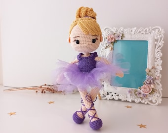 Poupée ballerine au crochet, poupée ballerine Amigurumi, poupée ballerine faite main, meilleur cadeau, cadeau d'anniversaire pour enfant, cadeau ballerine pour fille