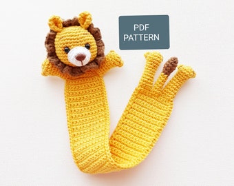Patrón de marcapáginas de león a crochet: PDF fácil para principiantes (en inglés)