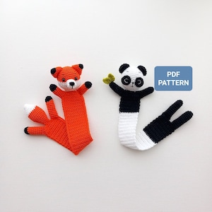 Crochet Pattern PDF / Panda Bookmark Pattern / Fox Bookmark Pattern / Amigurumi Panda Pattern / Instant PDF Download / Amigurumi Fox Pattern