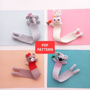 Crochet Animal Bookmark Pattern: Koala, Rabbit, Bear, Elephant (PDF Download), Koala Bookmark Patterni Rabbit Bookmark Pattern Only ENGLİSH,
