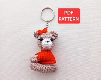 Crochet Bear Keychain Pattern: Amigurumi PDF (Digital Download)