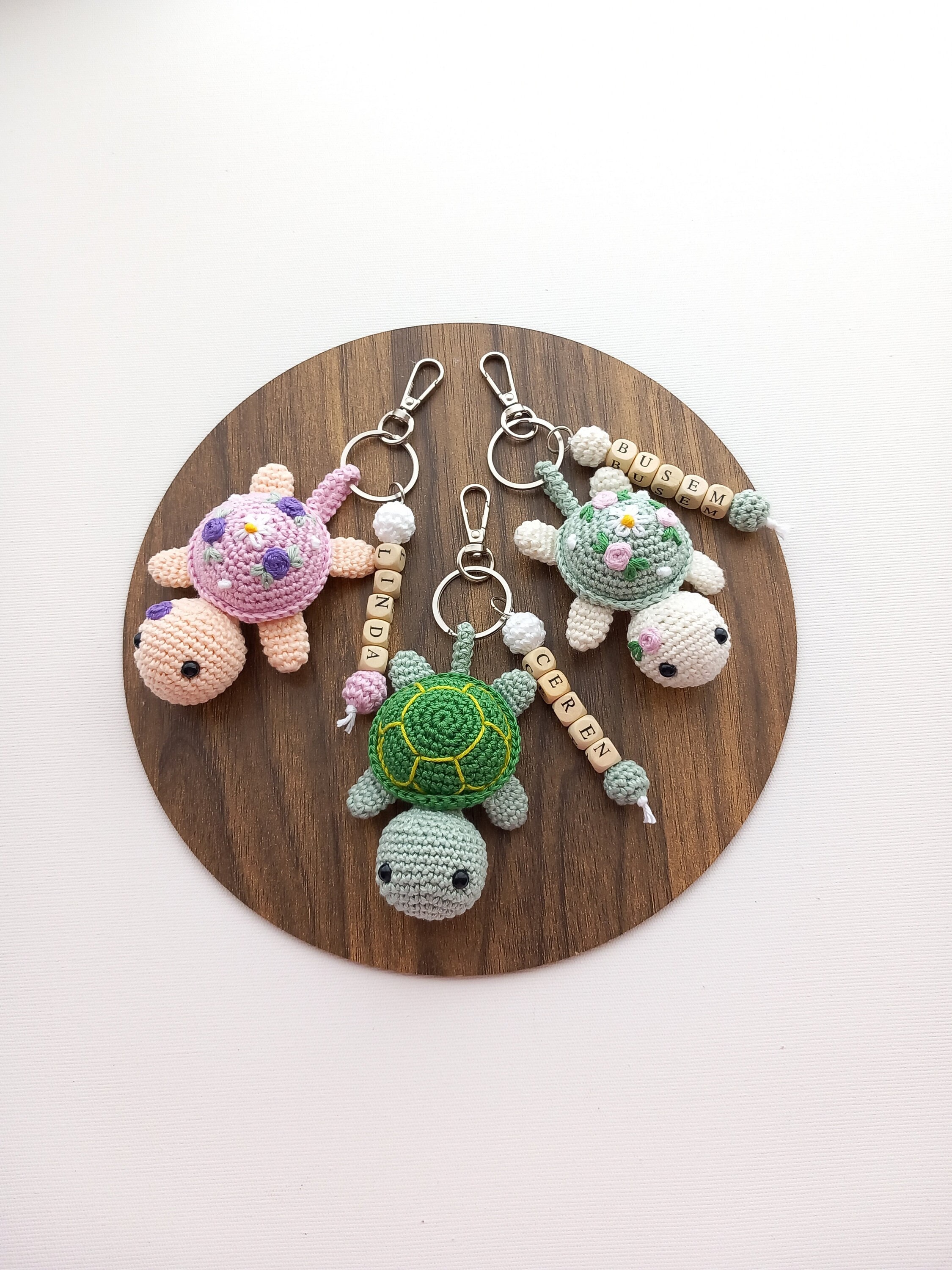 Crochet Turtle Keychain, Amigurumi Turtle Keychain, Turtle Personalized gift, Turtle Car Accessories, Turtle Bag Hanging, Car Mirror Hanging