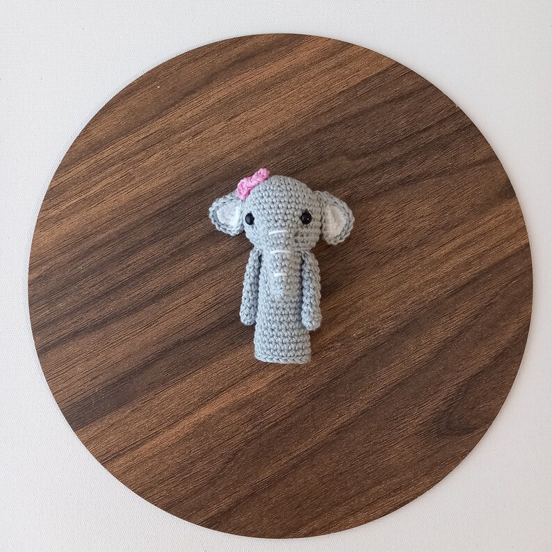 Crochet Elephant Finger Puppet Pattern, Amigurumi Bear Finger Puppet