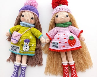 Crochet Snowflake Doll: Handmade Cotton Amigurumi Winter Toy