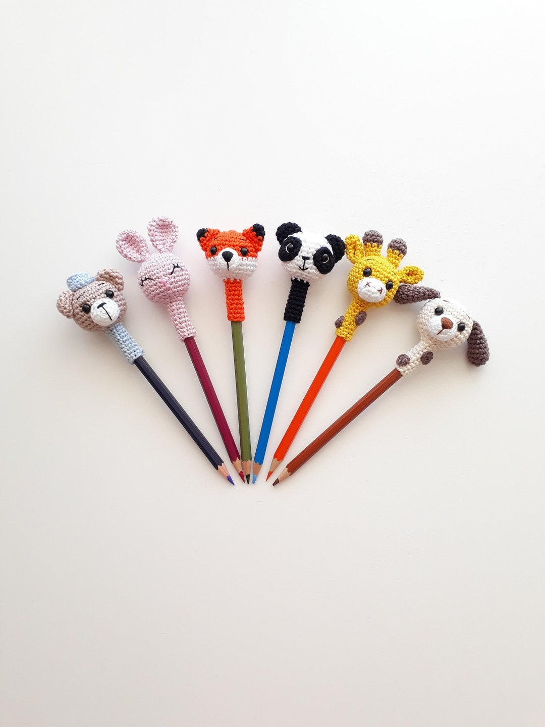 Crochet Pencil Toppers, Amigurumi Pencil Toppers, Animal Pencil Toppers, for Best Gift, Giraffe
