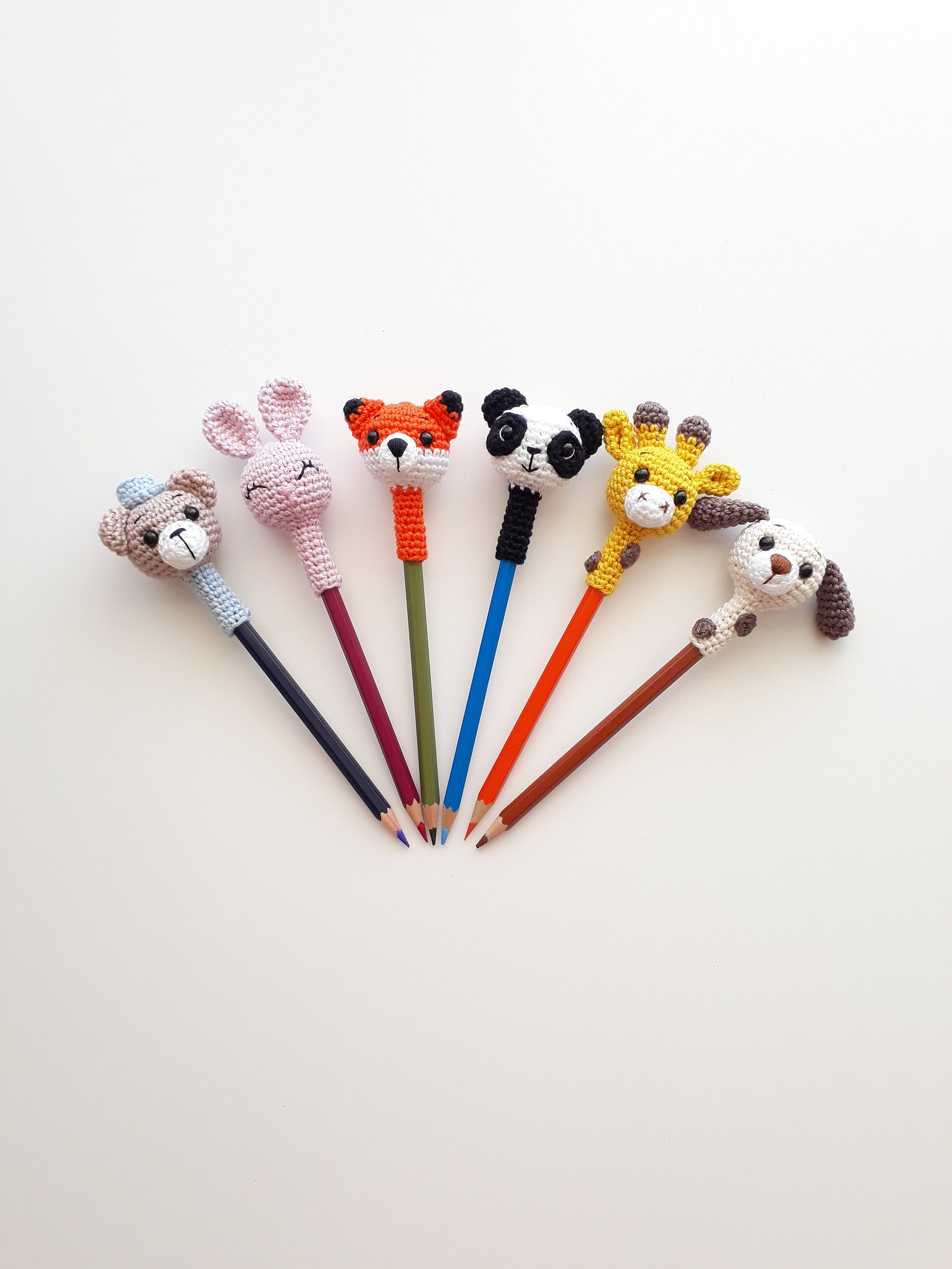 Crochet Pencil Toppers Amigurumi Pencil Toppers Animal - Etsy
