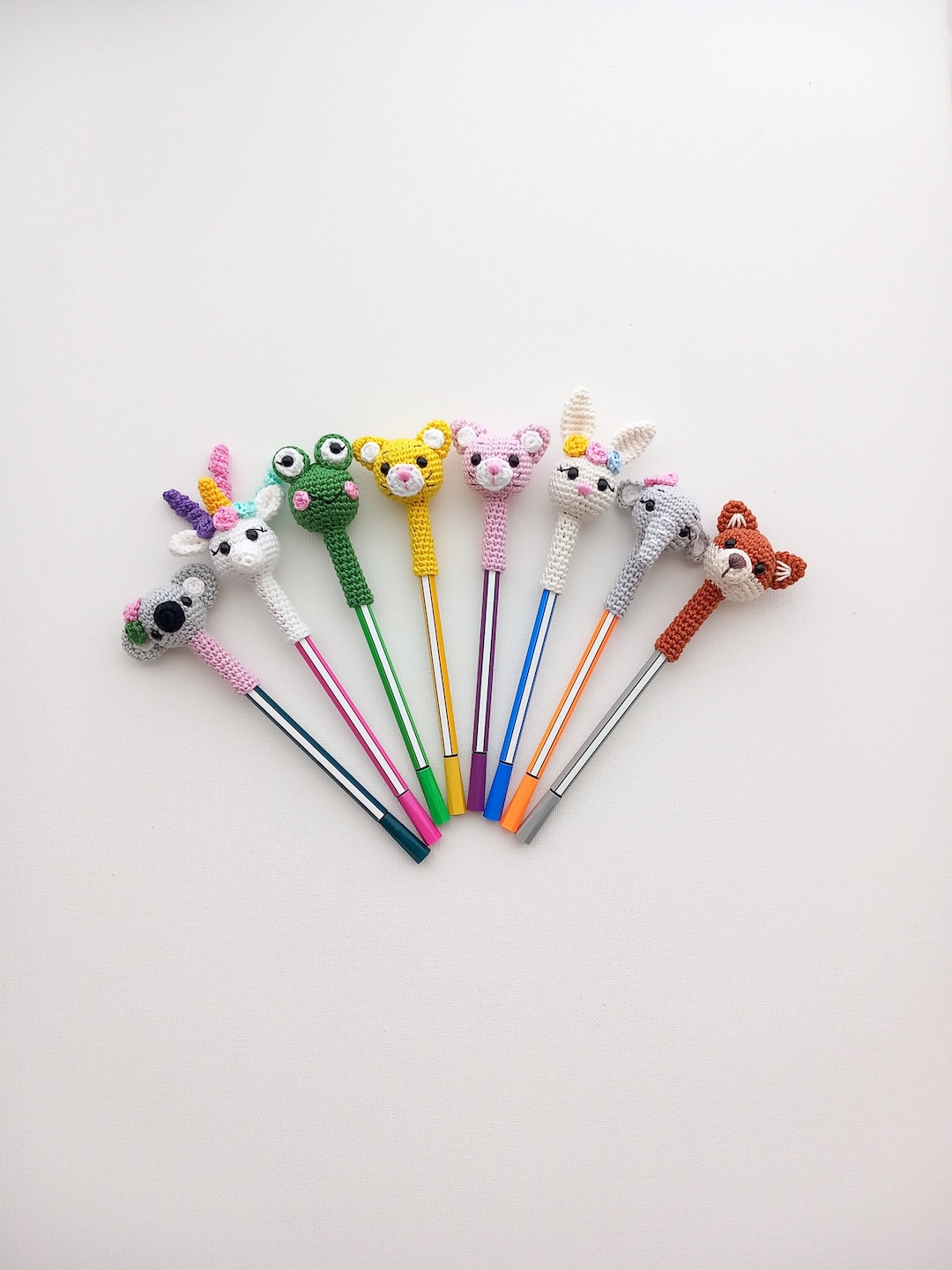 Crochet Pencil Toppers, Amigurumi Pencil Toppers, Unicorn Pencil Topper