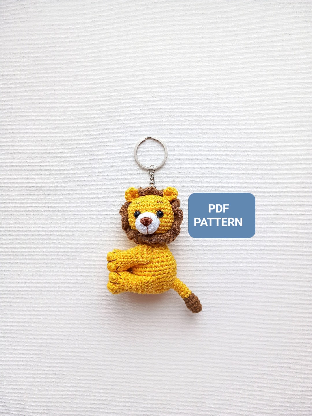 Crochet Pattern PDF / Crochet Lion Keychain Pattern / Crochet Pattern