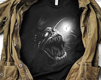 Anglerfish Graphic T-Shirt: Deep Sea Fishing Unisex Tee