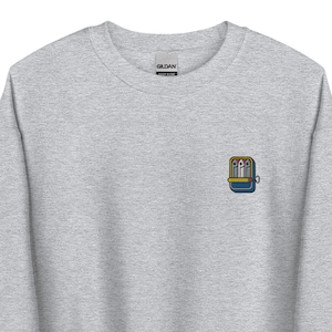 Sardines Can Embroidered Sweatshirt Gift, Cute Sardine Lover Gifts, Unisex Crewneck Sweater, Long Sleeve Pullover Sweater - Multiple Colors