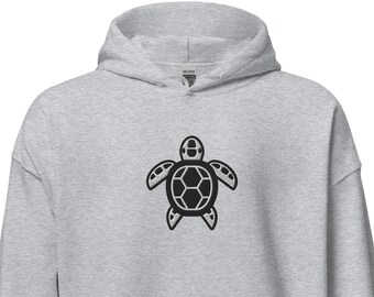 Sudadera con capucha bordada de tortuga marina: regalo unisex para amantes de las tortugas