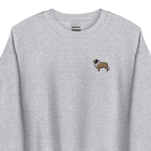 Rough Collie Dog Embroidered Sweatshirt Gift Rough Collie Lover Gifts Unisex Crewneck Sweater Long Sleeve Pullover Sweater - Multiple Colors