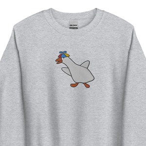 Propeller Hat Goose Embroidered Sweatshirt Gift, Goose Lover Gifts, Unisex Crewneck Sweater, Long Sleeve Pullover Sweater - Multiple Colors