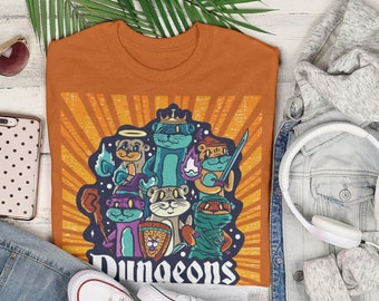 Dungeons And Ferrets Retro Vintage T-Shirt, DnD Shirt, Dungeon Master Shirt, Tabletop Gaming Shirt, Dungeons Shirt, Funny Card Game Tee