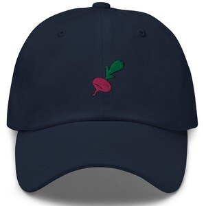 Radish Dad Hat, Embroidered Baseball Cap Foodie, Radish Vegetable Embroidered Baseball Cap, Vegan Vegetarian Hat Gifts - Multiple Colors