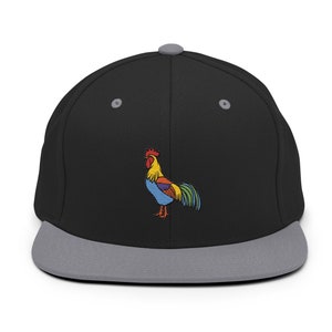 Embroidered Rooster Snapback Hat: Adjustable Dad Cap