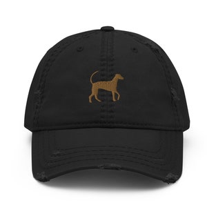 Redbone Coonhound Embroidered Distressed Dad Hat