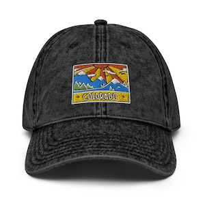 Colorado cartolina ricamato vintage cotone Twill Cap, Adjustable Cap Gift, Handmade Cap, Cappello unisex ricamato - Più colori