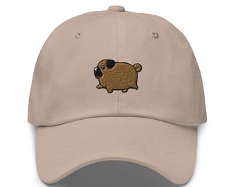 Funny Fat Pug Embroidered Dad Hat - Multiple Colors