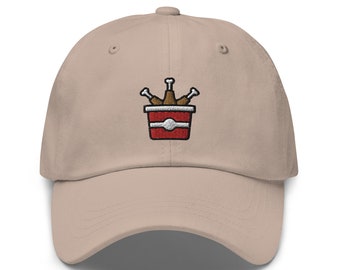 Embroidered Bucket of Chicken Dad Hat - Unisex Baseball Cap