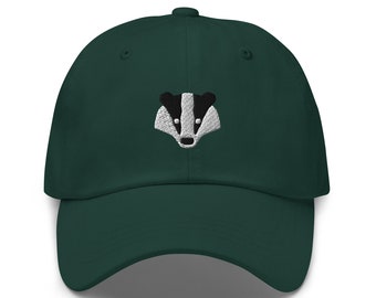 Badger Wildlife Embroidery dad Hat,Fancy Badger Dad Cap,Embroidered Gift Men Women Mom Dad Baseball Cap,Cute Badger Vintage Graphic Dad Hat