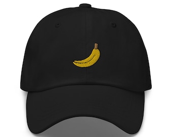 Gorra de béisbol unisex de sarga de algodón con bordado de plátano.