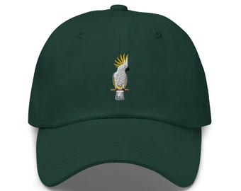 Embroidered Cockatoo Dad Hat: Bird Lover Gift