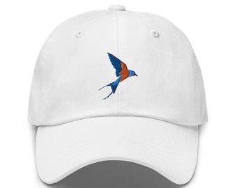 Swallow Bird Embroidered Hat, Birds Watcher Gift Cap, Men Women Nature Wildlife Baseball Cap Gift, Adjustable Dad Cap Gift - Multiple Colors