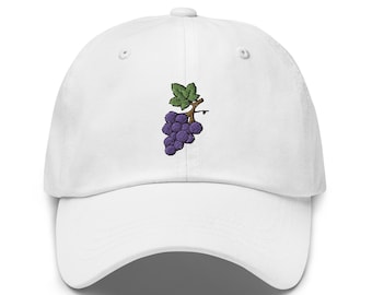 Embroidered Grapes Dad Hat: Unisex Cotton Twill Baseball Cap