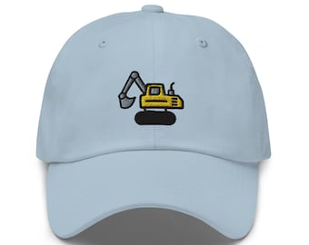 Embroidered Bulldozer Dad Hat: Unisex Construction Baseball Cap