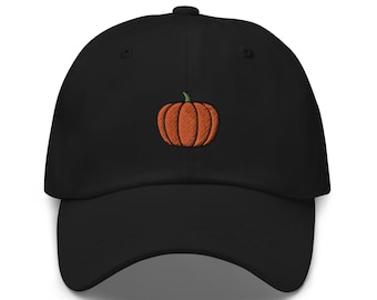 Cappello da papà con zucca ricamata: berretto da baseball vegano