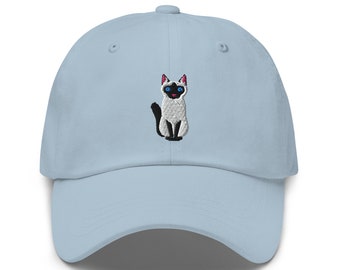 Embroidered Siamese Cat Dad Hat - Cat Lover Gift