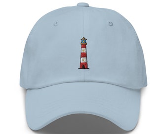 Embroidered Lighthouse Hat: Nautical Cotton Twill Cap